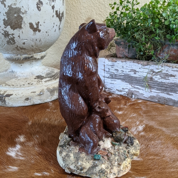 Vtg Plaster Chalkware Bear Cubs Statue Figurine - Picture 7 of 11